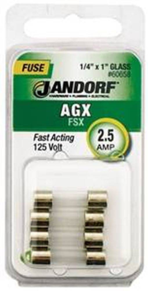 2-1/2-Amp Agx Cartridge Fast Acting Fuse Without Indicator 1 2-1/2-Amp Agx Cartridge Fast Acting Fuse Without Indicator