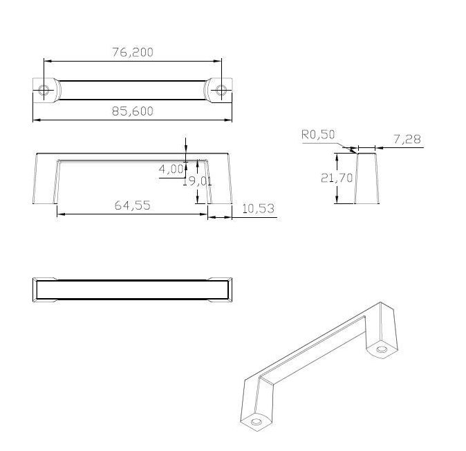 3-Inch Brushed Nickel Contemporary Metal Cabinet Pull 1 3-Inch Brushed Nickel Contemporary Metal Cabinet Pull