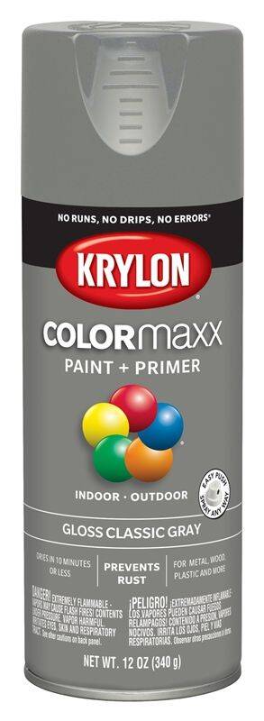 12-Ounce Gloss Classic Gray ColorMaxx Paint Plus Primer Spray 1 12-Ounce Gloss Classic Gray ColorMaxx Paint Plus Primer Spray