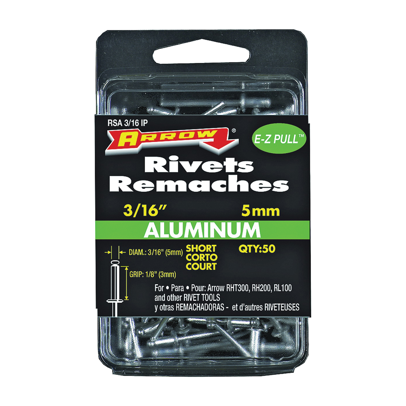 3/16 x 1/8-Inch Short Aluminum Rivet 50-Pack 1 3/16 x 1/8-Inch Short Aluminum Rivet 50-Pack