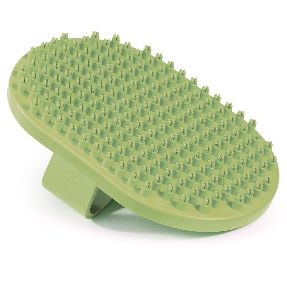 Rubber Curry Brush Oval With Handstrap