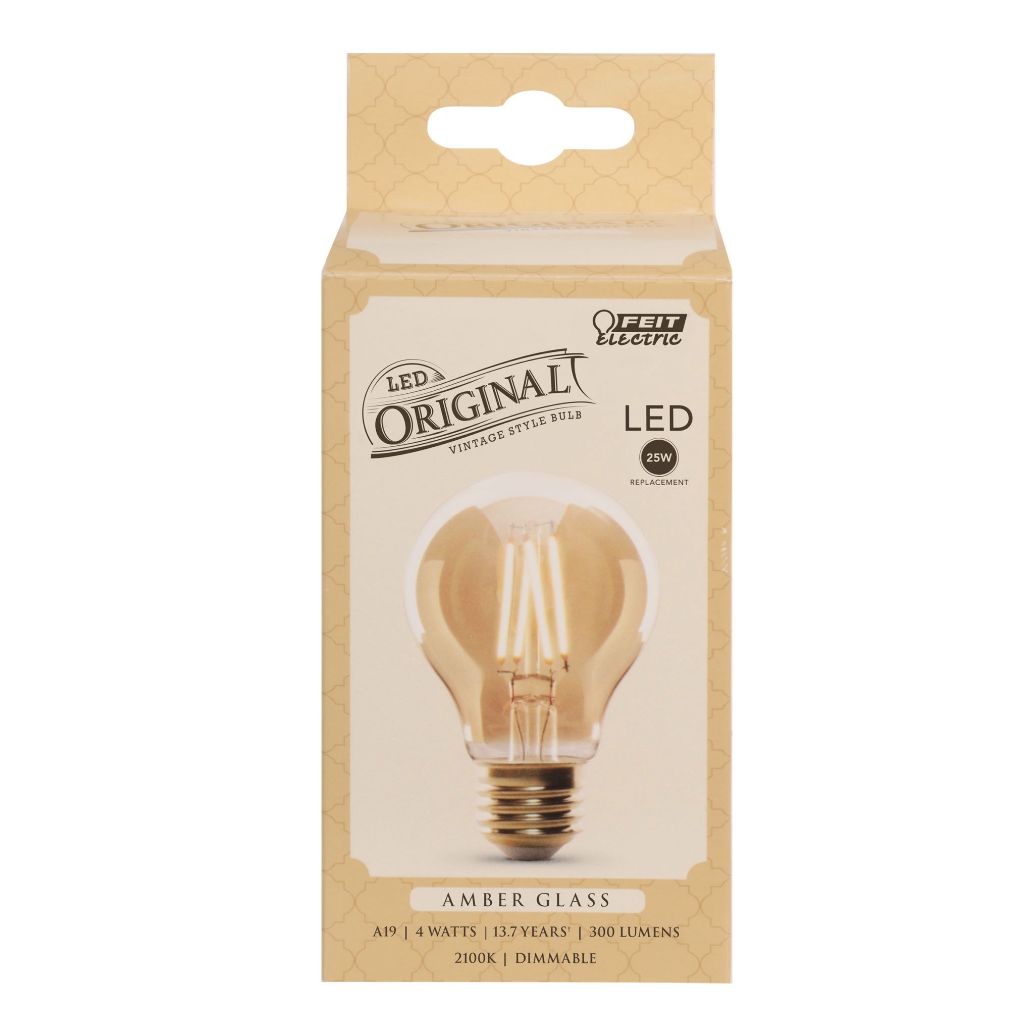 Vintage Edison 60-Watt Equivalent A19 E26-Medium Soft White Dimmable LED Light Bulb, 1-Pack
