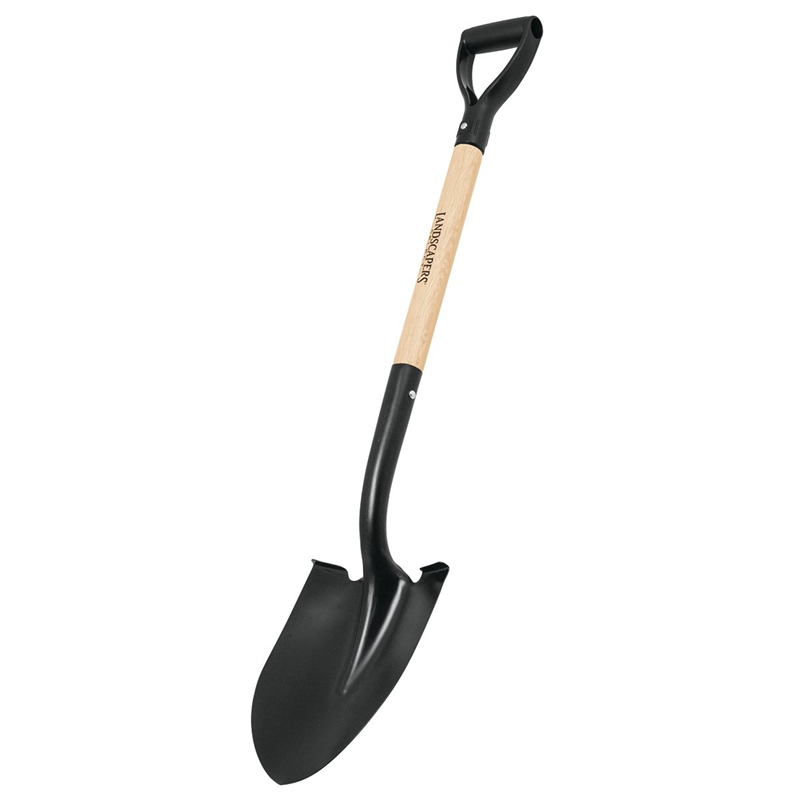 Round Point Shovel With 28-Inch Wooden D-Shape Handle