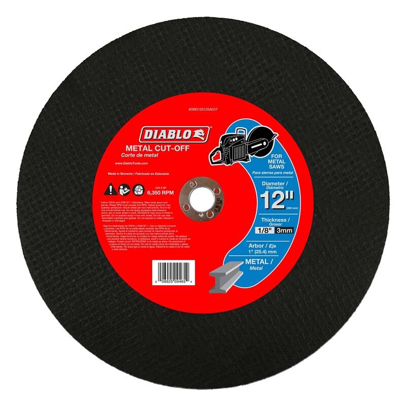 12-Inch Metal High Speed Cut Off Disc 1-Inch 2 12-Inch Metal High Speed Cut Off Disc 1-Inch
