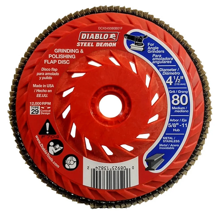 4-1/2-Inch 80-Grit Steel Demon Grinding & Polishing Flap Disc With Speed Hub 1 4-1/2-Inch 80-Grit Steel Demon Grinding & Polishing Flap Disc With Speed Hub