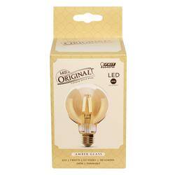 Vintage Edison 40-Watt Equivalent G25 E26-Medium Amber Glass Soft White Dimmable LED Light Bulb, 1-Pack