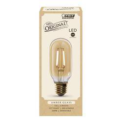 Vintage Edison 40-Watt Equivalent T14 E26-Medium Amber Glass Soft White Dimmable LED Light Bulb, 1-Pack