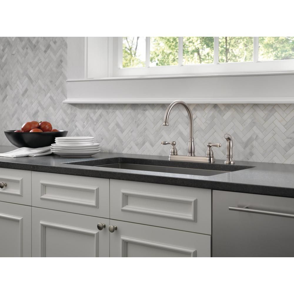 Stainless Windemere® 2-Handle Kitchen Faucet With Sprayer