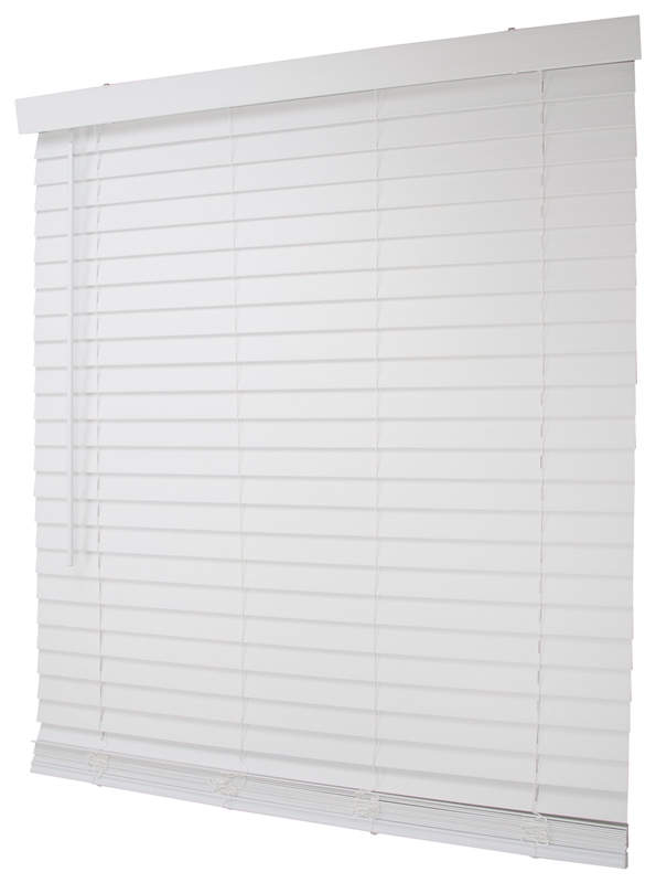 47 x 64-Inch White Fauxwood Cordless Blind