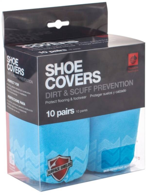 Blue Cloth Protection Shoe Covers With Elastic Closure 10-Pack