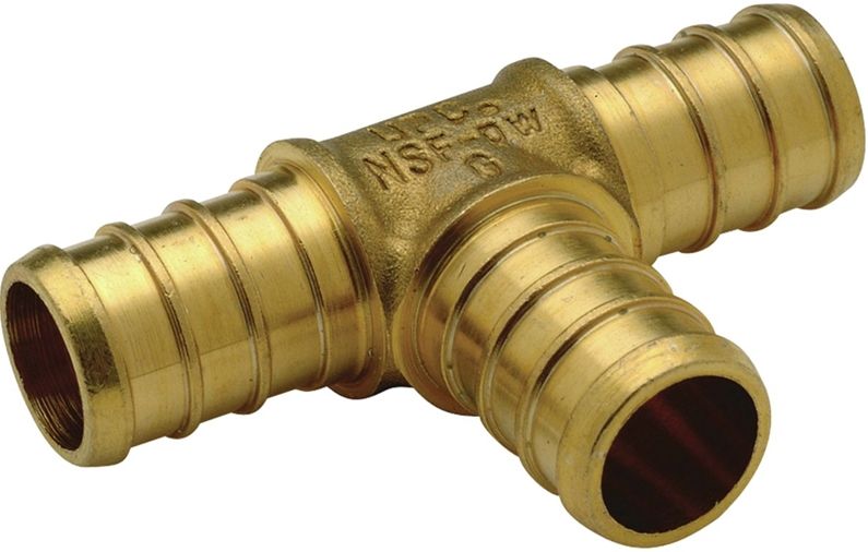 1/2-Inch Brass PEX Pipe Tee Fitting