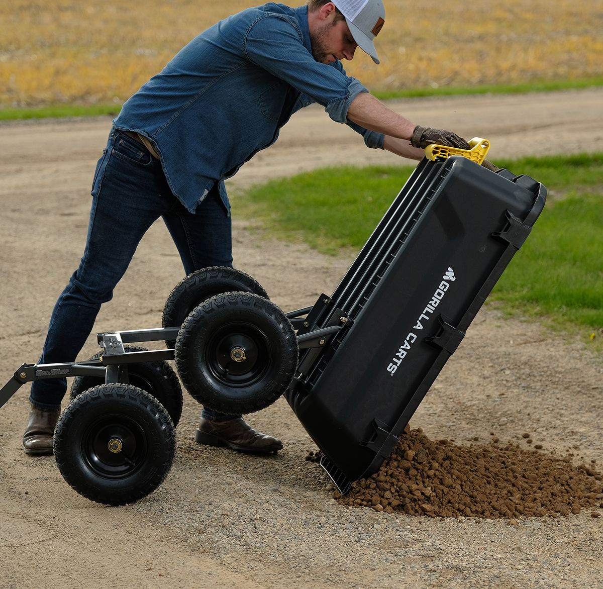 7 Cubic Foot, Black, Heavy Duty Poly Yard Dump Cart 7 7 Cubic Foot, Black, Heavy Duty Poly Yard Dump Cart
