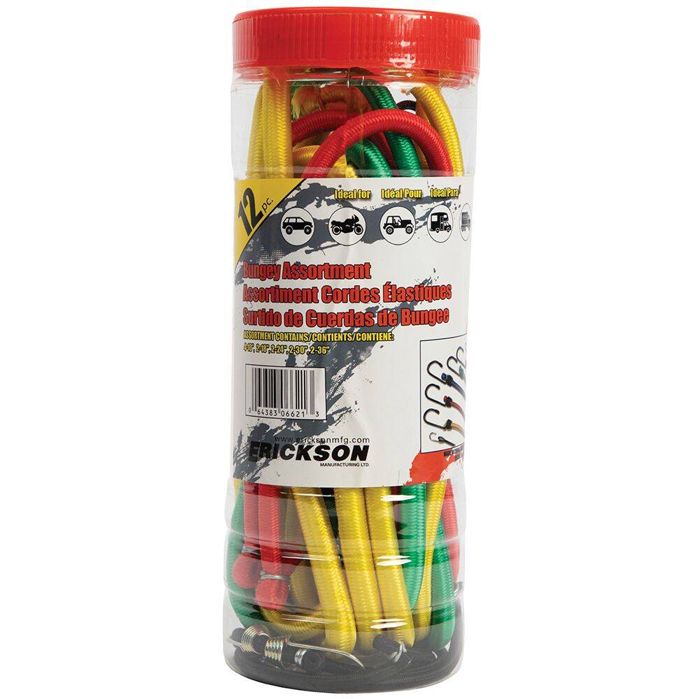 Assorted Jar of Bungee Cords 12-Pack 3 Assorted Jar of Bungee Cords 12-Pack