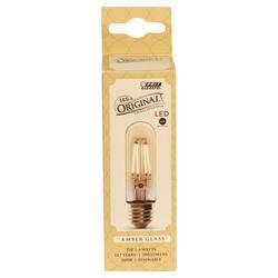 Vintage Edison 40-Watt Equivalent T10 E26-Medium Amber Glass Soft White Dimmable LED Light Bulb, 1-Pack