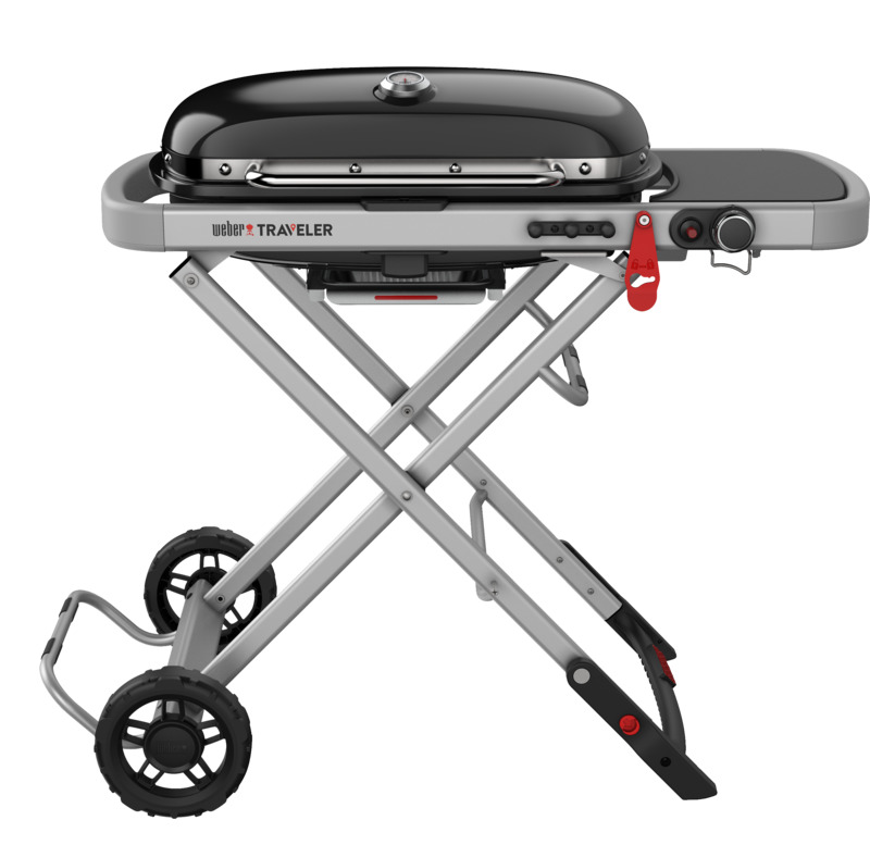 Traveler 1-Burner Portable Gas Grill With Side Shelf