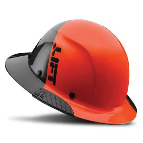 Orange 6-Point Suspension Carbon Fiber Shell Hard Hat