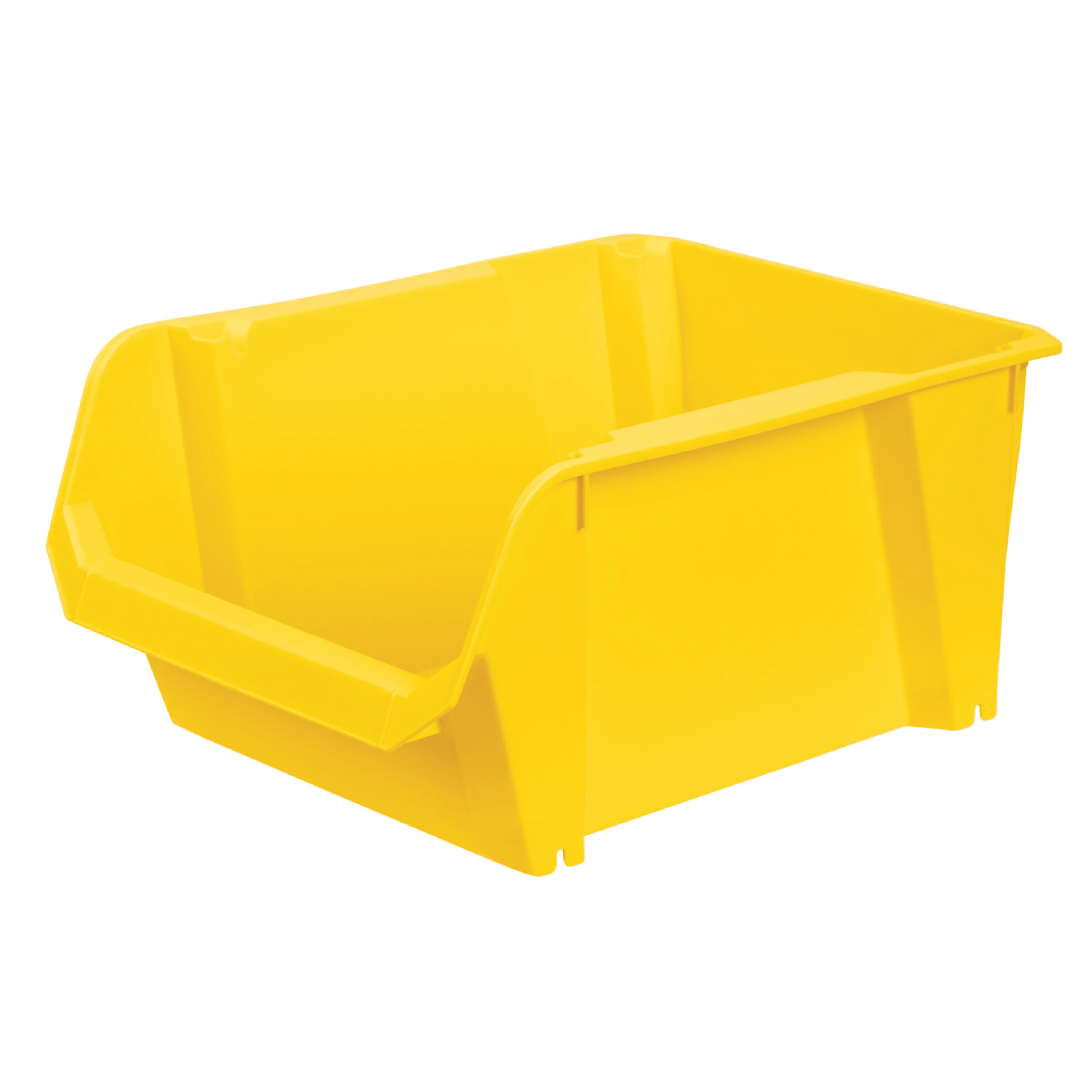 Stackable Polypropylene Storage Bin, Yellow, #4