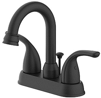 Matte Black 2-Handle Bathroom Sink Faucet With Pop-Up Drain, 4\