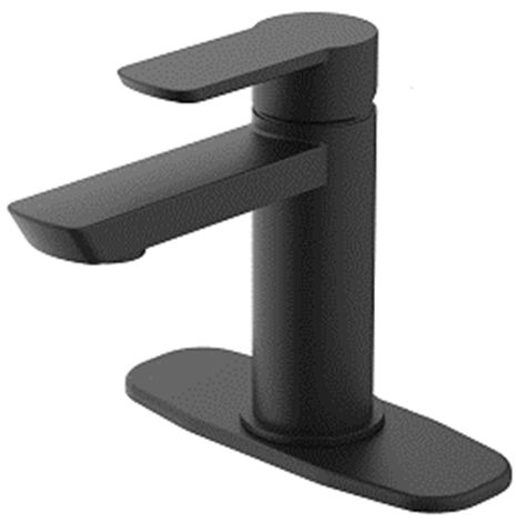 Matte Black 1-Handle Bathroom Sink Faucet With Pop-Up Drain, 4\
