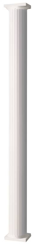 8-Inch X 8-Foot Round White Aluminum Column