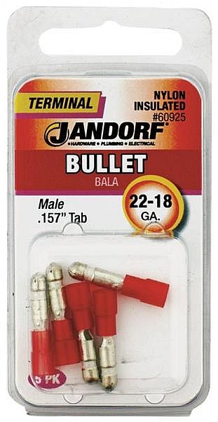 Nylon Insulated Male Bullet Terminal 1 Nylon Insulated Male Bullet Terminal