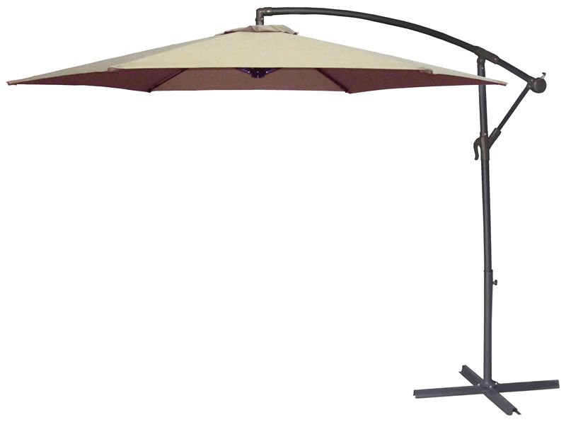 10-Foot Taupe Solar Offset Umbrella